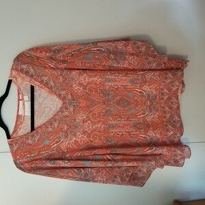 Belle by kim gravel 2 piece coral turquoise poncho